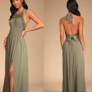 Lulu's Olive Green Maxi Dress